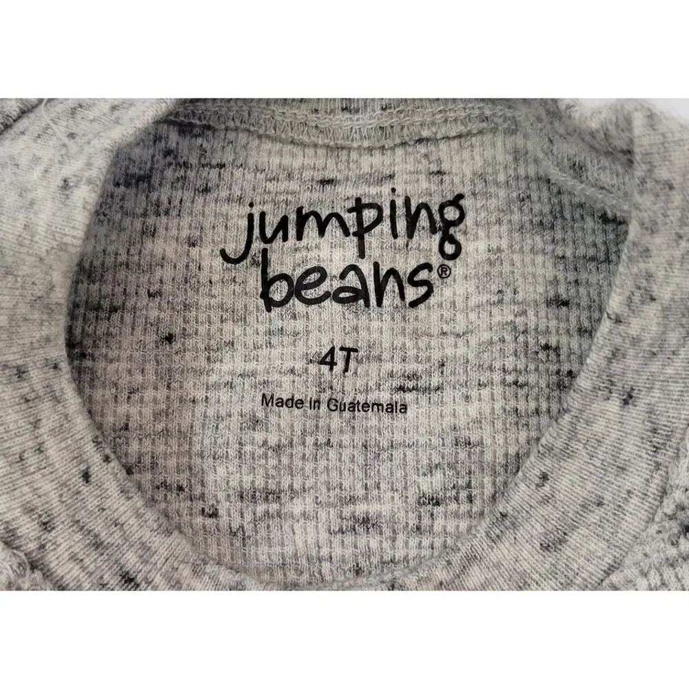 G) Jumping Beans Boys Long Sleeve Waffle Knit Raglan Gray Shirt 4T